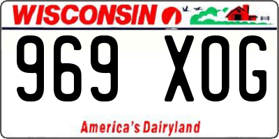 WI license plate 969XOG