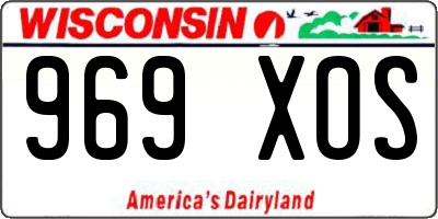 WI license plate 969XOS