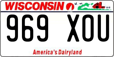 WI license plate 969XOU