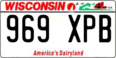 WI license plate 969XPB
