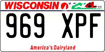 WI license plate 969XPF