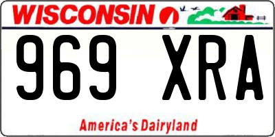 WI license plate 969XRA