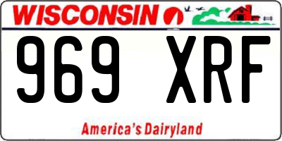 WI license plate 969XRF