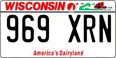 WI license plate 969XRN