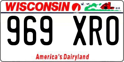 WI license plate 969XRO