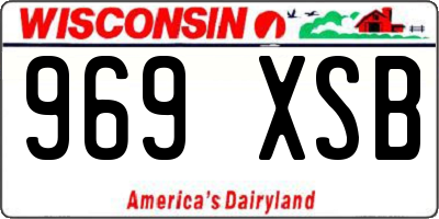WI license plate 969XSB