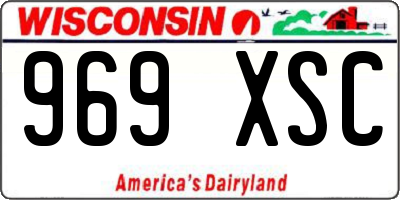 WI license plate 969XSC