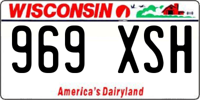 WI license plate 969XSH