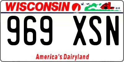 WI license plate 969XSN