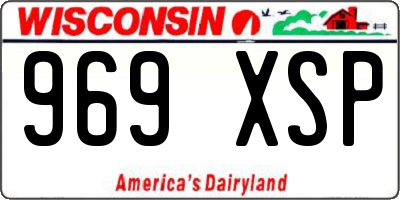 WI license plate 969XSP