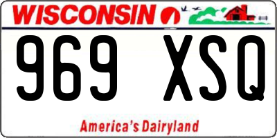 WI license plate 969XSQ