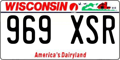 WI license plate 969XSR