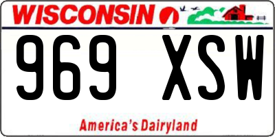 WI license plate 969XSW