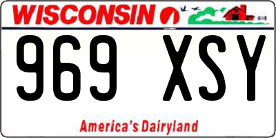 WI license plate 969XSY