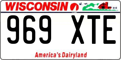 WI license plate 969XTE