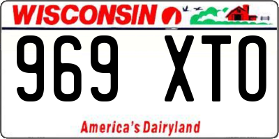 WI license plate 969XTO