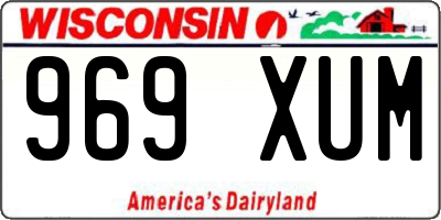 WI license plate 969XUM