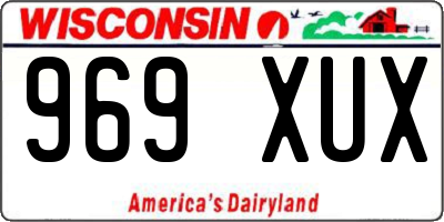 WI license plate 969XUX