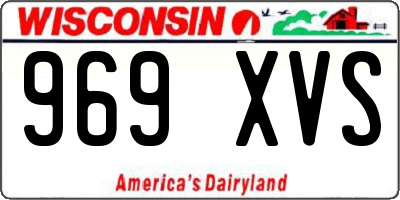 WI license plate 969XVS