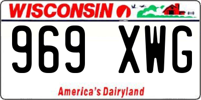 WI license plate 969XWG