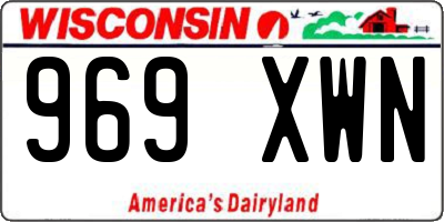 WI license plate 969XWN