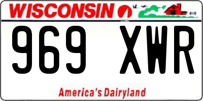 WI license plate 969XWR