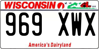 WI license plate 969XWX