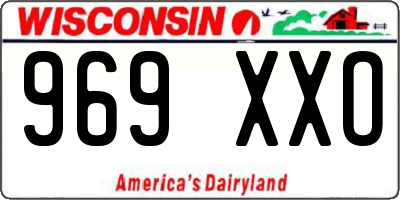 WI license plate 969XXO