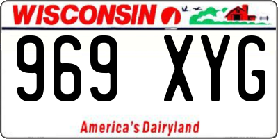 WI license plate 969XYG