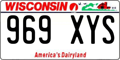WI license plate 969XYS