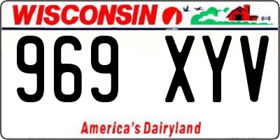 WI license plate 969XYV