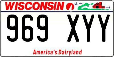 WI license plate 969XYY