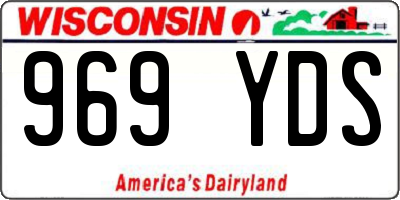 WI license plate 969YDS