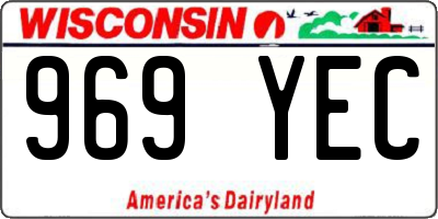 WI license plate 969YEC