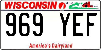 WI license plate 969YEF