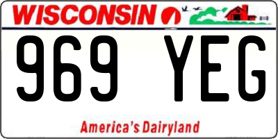 WI license plate 969YEG