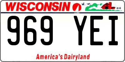 WI license plate 969YEI