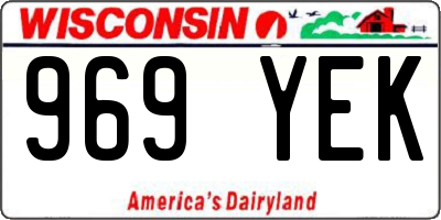 WI license plate 969YEK