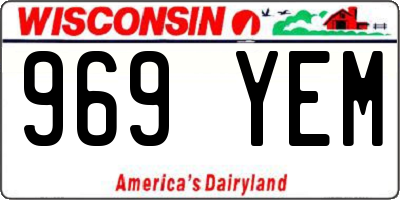 WI license plate 969YEM