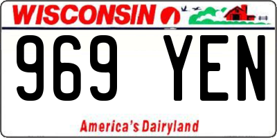 WI license plate 969YEN