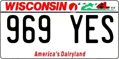 WI license plate 969YES