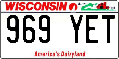WI license plate 969YET