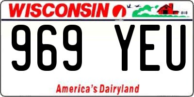 WI license plate 969YEU