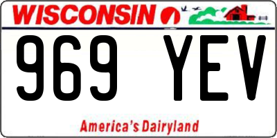 WI license plate 969YEV