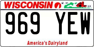 WI license plate 969YEW