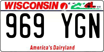 WI license plate 969YGN