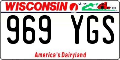 WI license plate 969YGS