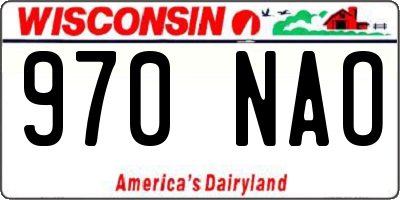 WI license plate 970NAO