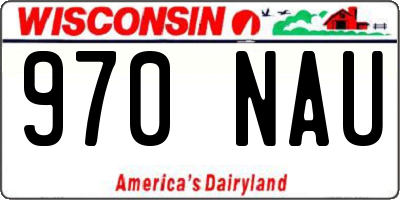 WI license plate 970NAU