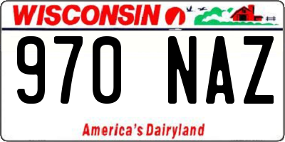 WI license plate 970NAZ